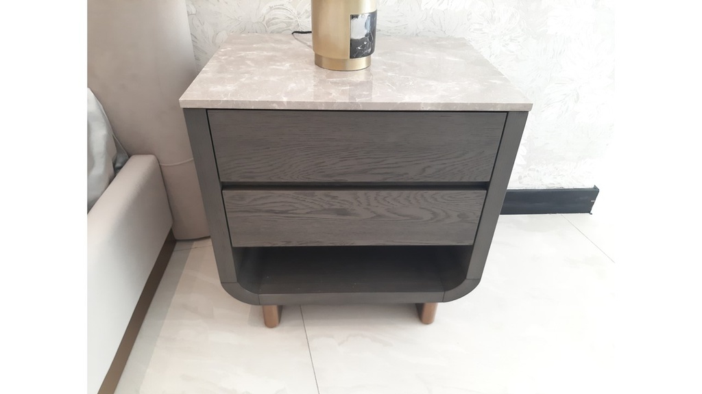 IRMA-NIGHT STAND(NTS2539)-SMOKE OAK+ROSE GOLD-MBL95/OK-78-G1