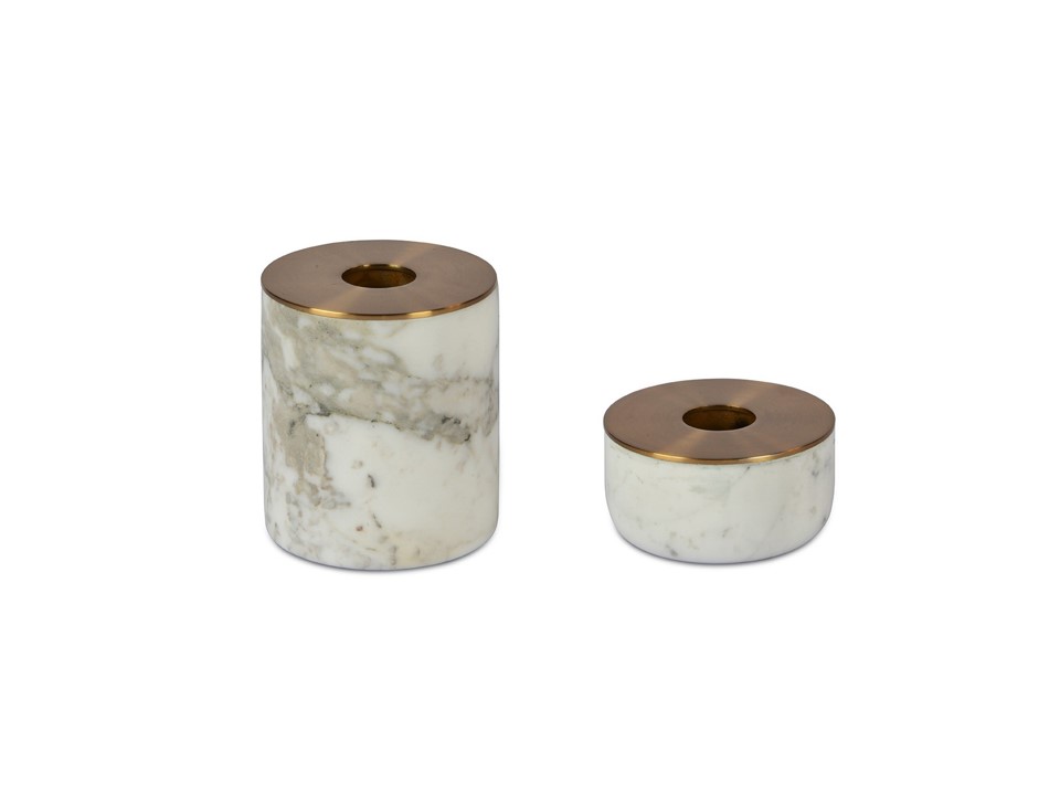 APL-1305-CANDLE HOLDER (DIA 8*4)-MARBLE & IRON