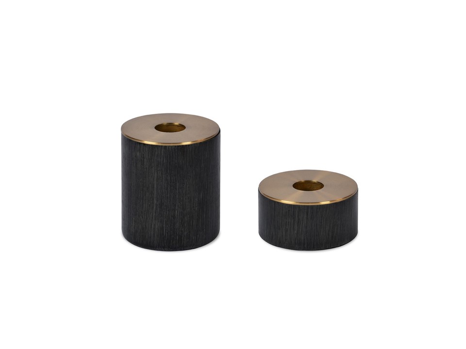 APL-1307-CANDLE HOLDER (D8*4)-WOOD & IRON