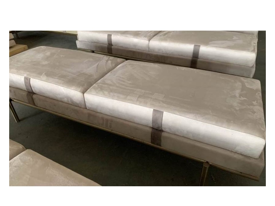 STACY-P-1308-BENCH (1600*550*450)-CREAM/BROWN (XA-016/XM-002)-G1