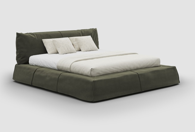 GRAZHEL-G2-MBR-WFB-79 QUEEN BED WITH STORAGE (160*200)-VIENNA 310-D.GREEN-G2