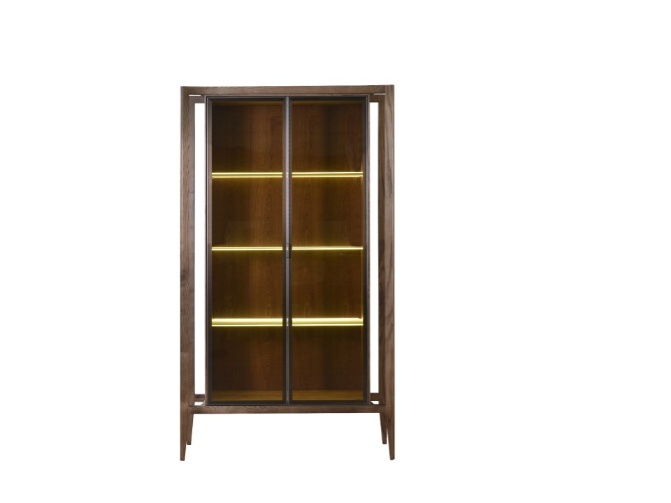 ORABELLA-801-WINE CABINET-1200*420*2100 358-2 WALNUT