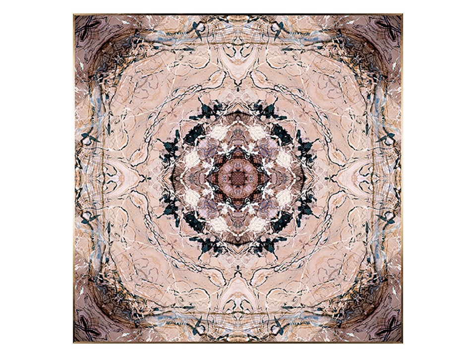 AW-054-RESIN PAINTING (119.0X119.0)-GOLDEN ALUMINUM ALLOY FRAME