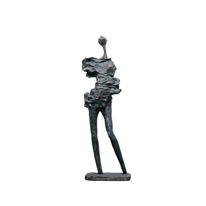 B-0725-SCULPTURE (H130)-ROUGH SURFACE WITH BLACK AND GOLD