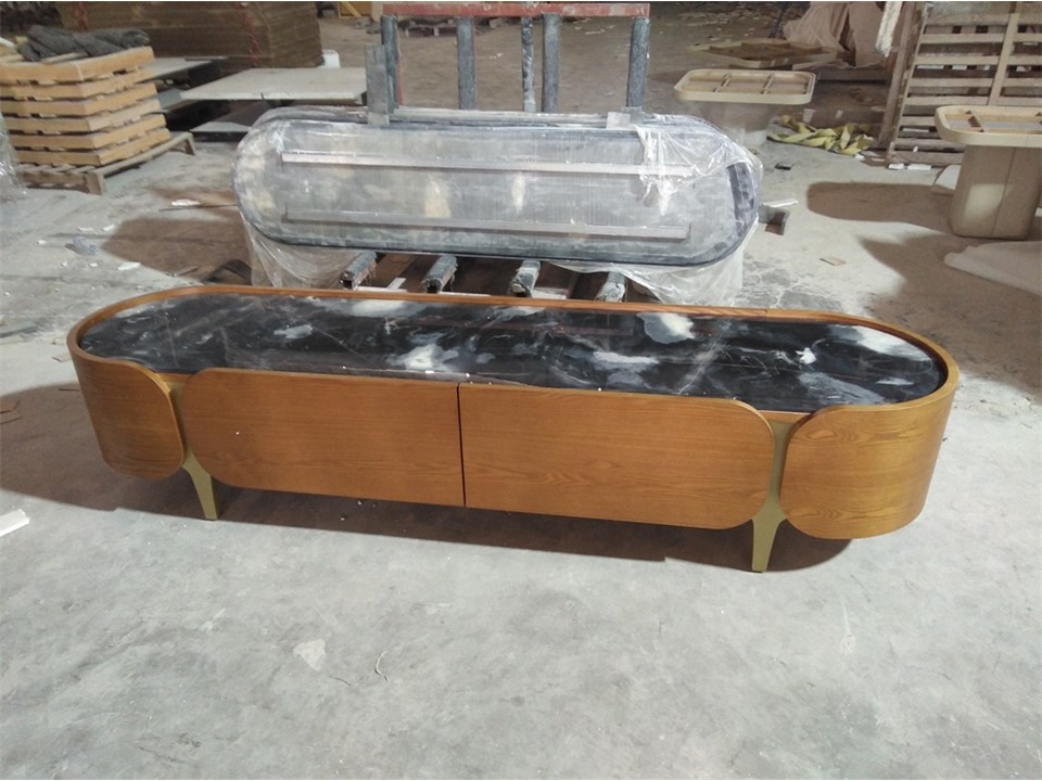 CATALEYA-ROSE GOLD-TV-19005 TV STAND (2000*500*420) ROSE GOLD+358-2 WALNUT