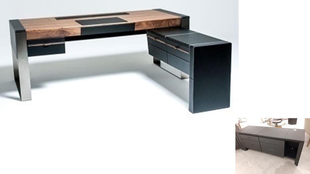 OD-131L-R DESK WITH RIGHT CABINET (224-95/210)-COFFEE (A004)
