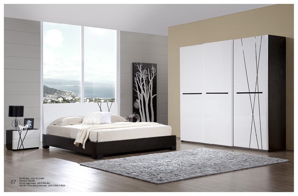 MARIETTA-BD-108H-2 BED+1 NT+DRS(120*46)+MIRR -H09-H.G.BEIGE+RED STRIPE