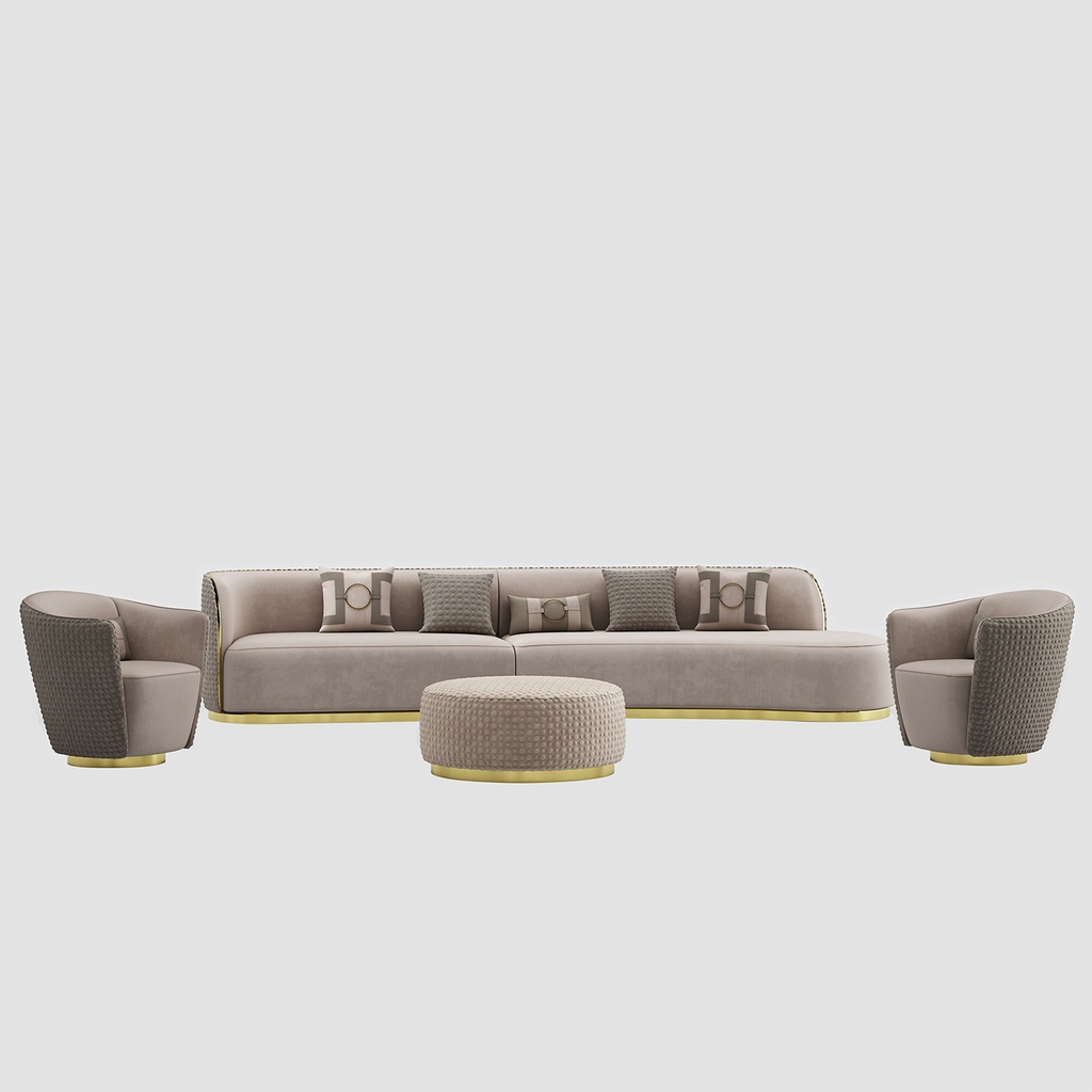 BRIO-8012-RIGHT SECTIONAL SOFA)+1+1-(1740-12/14)+OTTOMAN-(XF1740-14)-BEIGE