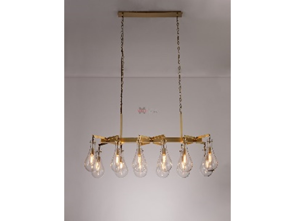 C2654-12-CEILING LAMP-L1230*W650*H710MM-GOLD WITH CLEAR GLASS