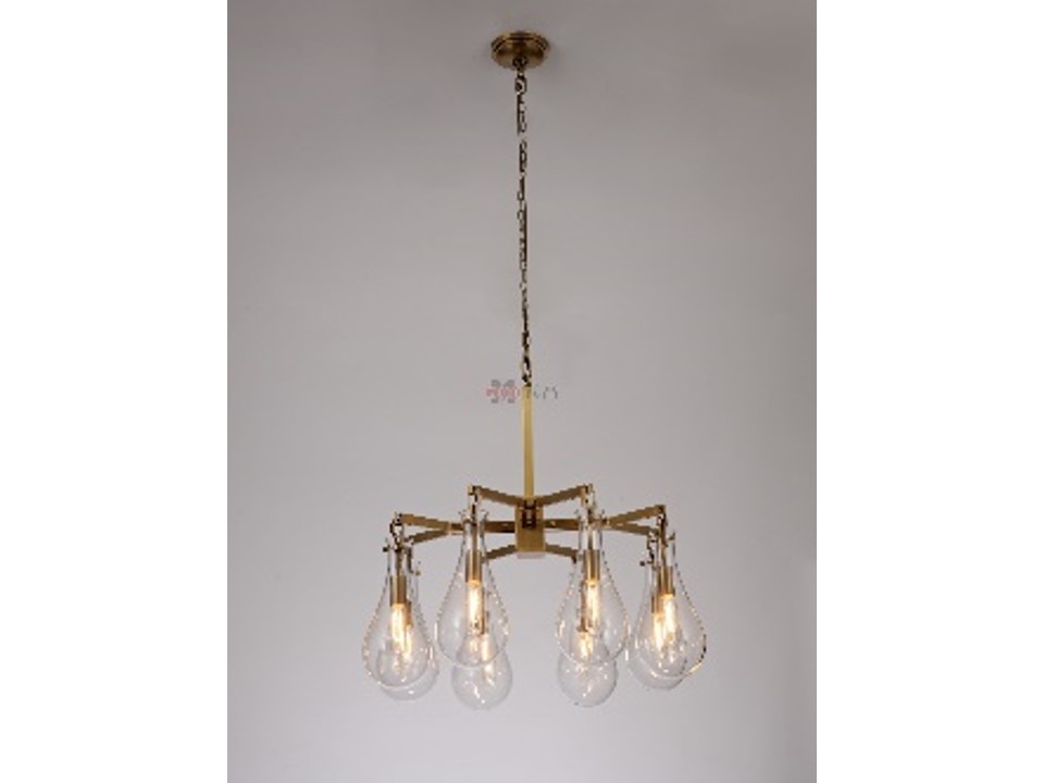 C2654-8S-CEILING LAMP-720*H760MM-GOLD WITH CLEAR GLASS