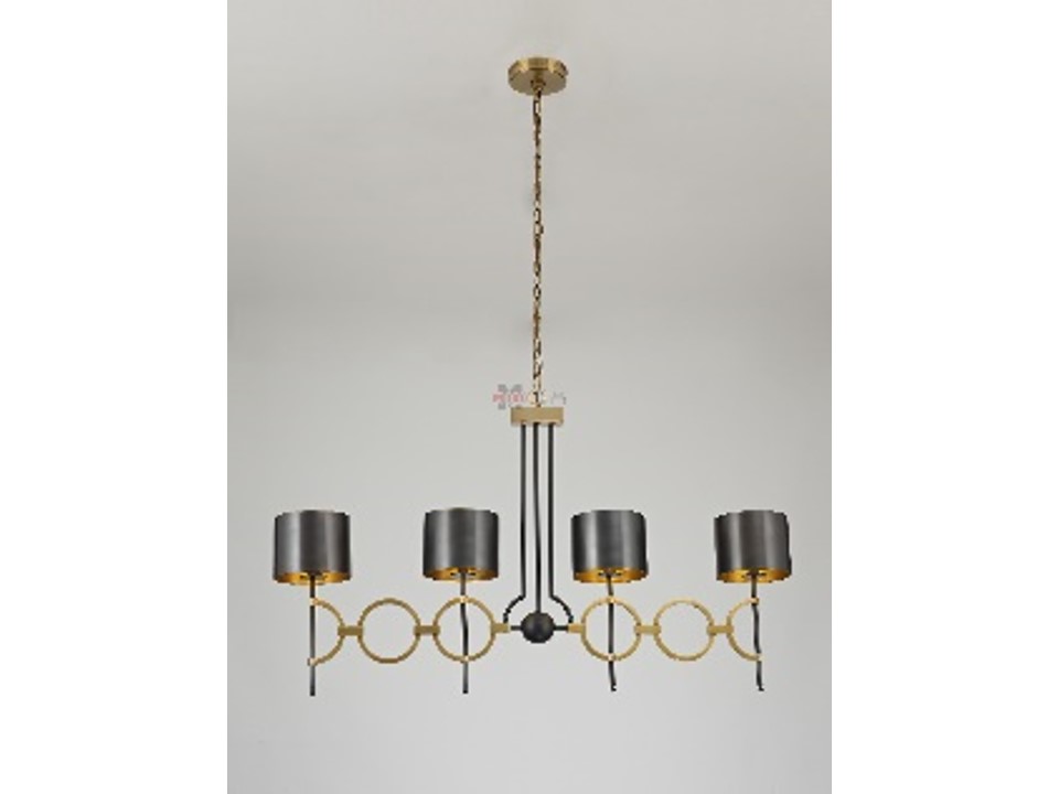 C2658-LONG-CEILING LAMP-1250*H740MM-GOLD+BLACK METAL SHADE