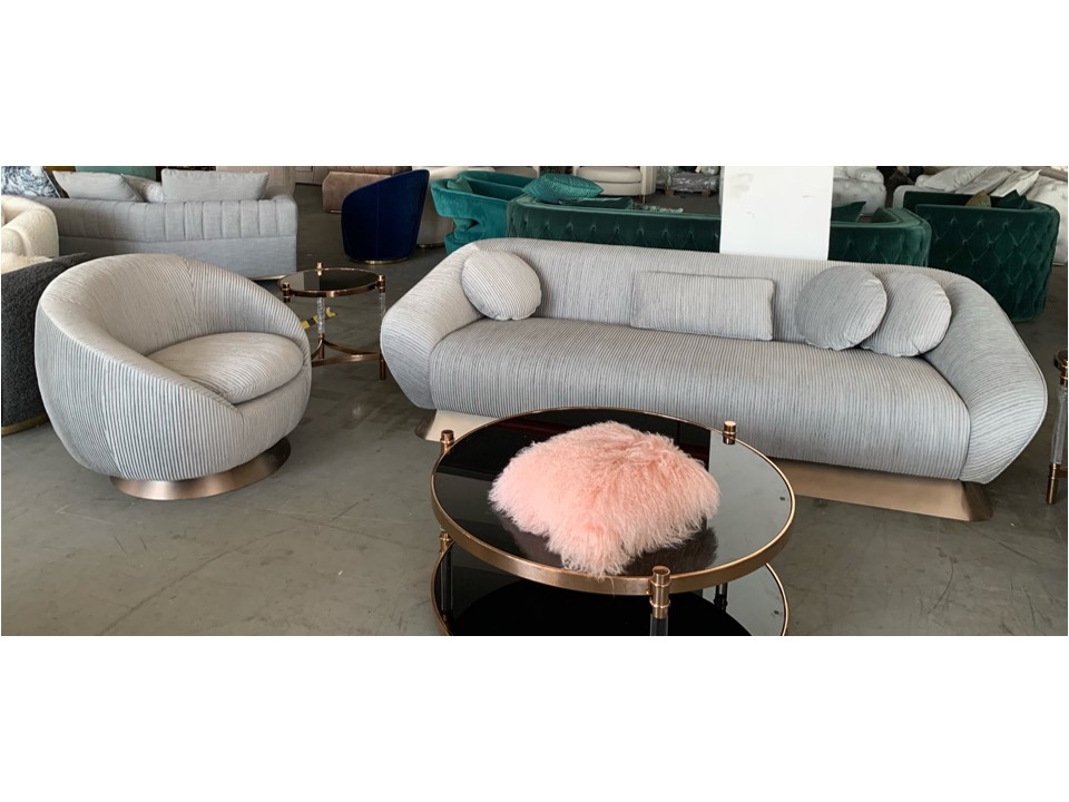 CANDICE-F-9833-2 SEATER SOFA - L612Z-86-LT GREY