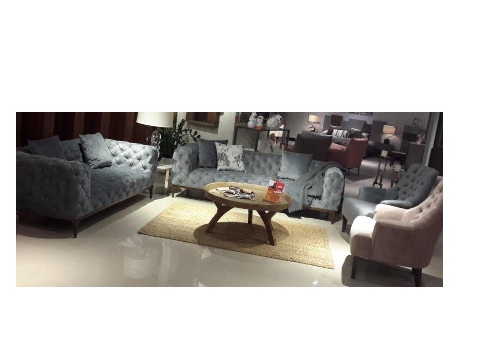 FASHION SOFA ONLY 2 SEATER-(ECE BERGERE)-FAB.KPM-1-COL.46/SAME CUSHION-GREY