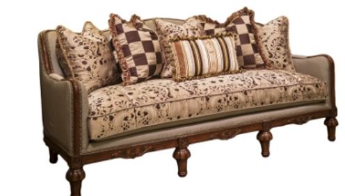 KATYA-G-3238-SOFA SET-3+2+1+1(DY-112)+COFFEE TABLE-1+2 -GREY/MAROON-M1345/M9180