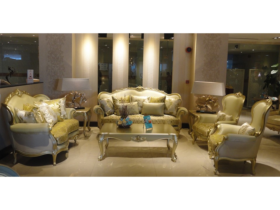 BASHAER-HA-6036-SOFA SET- ONLY (3 SEATER) -CHAMP GOLD