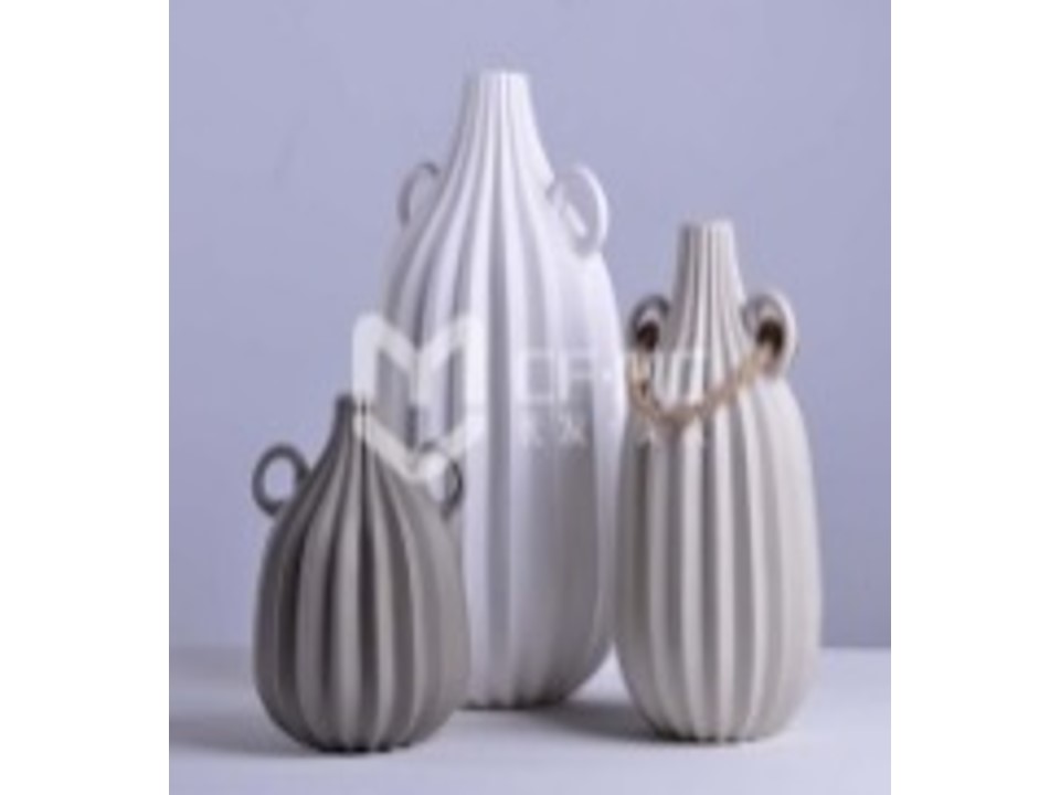 CF31-2-W CERAMIC VASE WITH ROPE (15*15*30) - WHITE