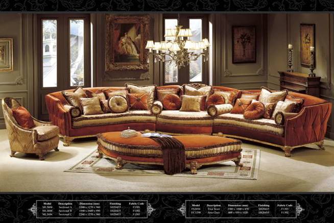 RIBAL-ML-2694-SECTIONAL SOFA+OTTOMAN -MAROON-4364/65/66-F1303-SH20435