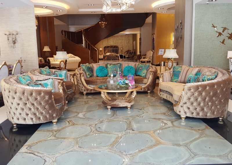 ANASTASIA-ML-2987-SOFA SET-ONLY 1+1- PEACOCK GRN/GOLD-SH20824-5307/5321/22
