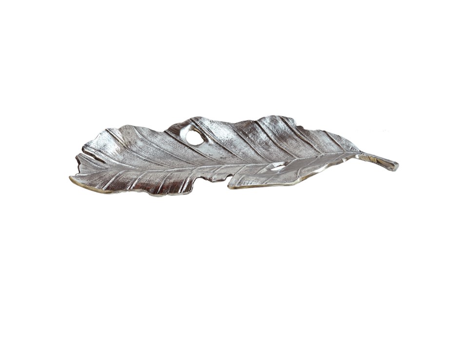 CNIDBWN-003-(24 X 12.5 X 3)-ALUMIMUM LEAF TRAY IN ANTIQUE NICKEL FINISH