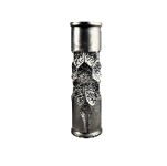 CNIDCZHN-003M-MEDIUM DILLARD SCULPTED & HAMMERED CANDLE HOLDER-(4.5X4.5X16HT)-ALUMINUM  GUNMETAL FINISH