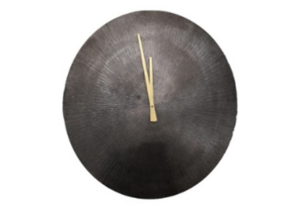 CNIDCZKN001-RIDGES CLOCK (23X23X1'')-ALUMINIUM IN BLACK NICKEL AND GOLD ARM FINISH