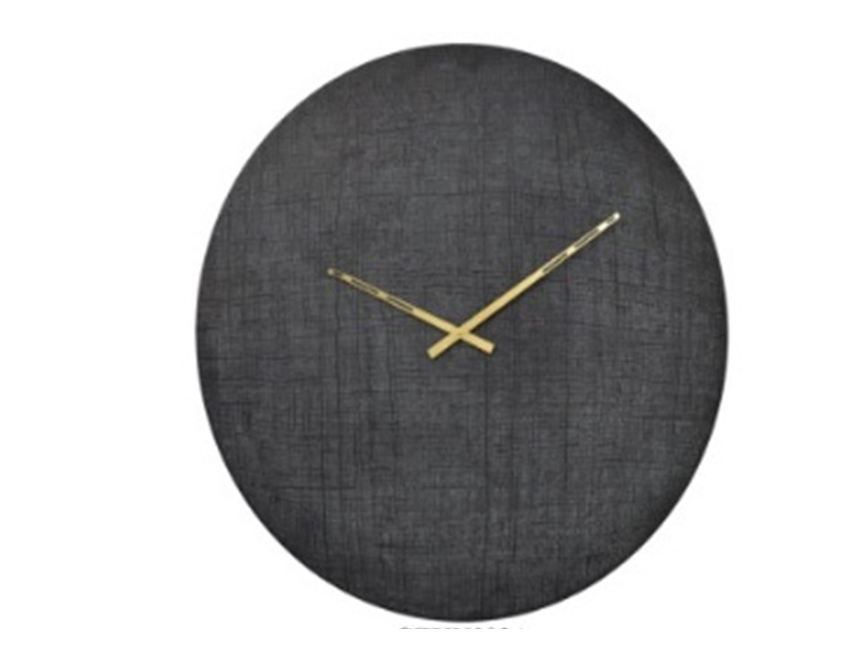 CNIDCZKN003A-IRON SHEET TEXTURED CLOCK (30X30X1'')-DARK BLACK FINISH