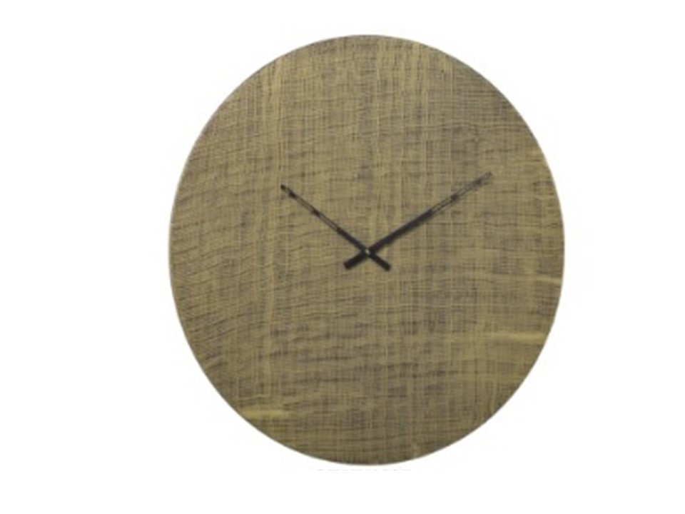 CNIDCZKN003B-IRON SHEET TEXTURED CLOCK (30X30X1'')-BRASS ANTIQUE FINISH