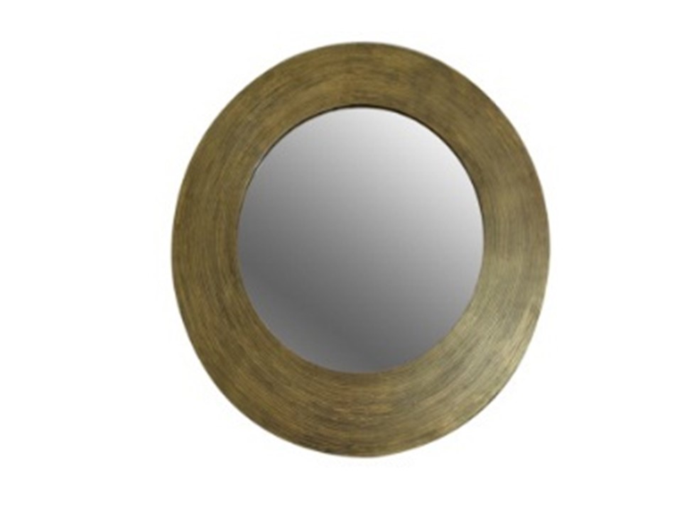 CNIDMRN004A-ALUMINIUM LARGE TEXTURED MIRROR (35X35X1'')-BRASS FINISH