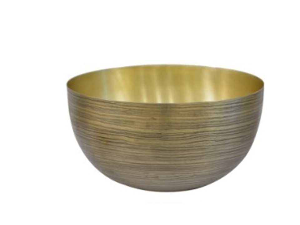 CNIDTNP001A-IRON TEXTURED BOWL (14X14X6.5'')-BRASS ANTIQUE FINISH