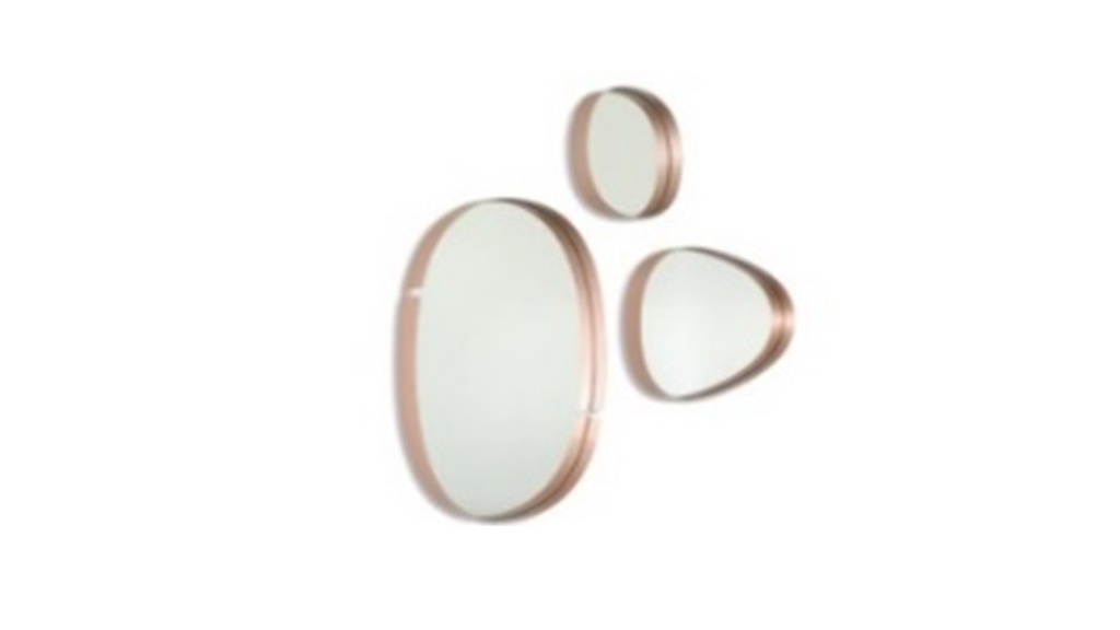 OA-8027-WALL MIRROR-(55X77X3)-(75X46X3)-(35X35X3)-WITH STAINLESS STEEL FRAME-(SET OF 3)