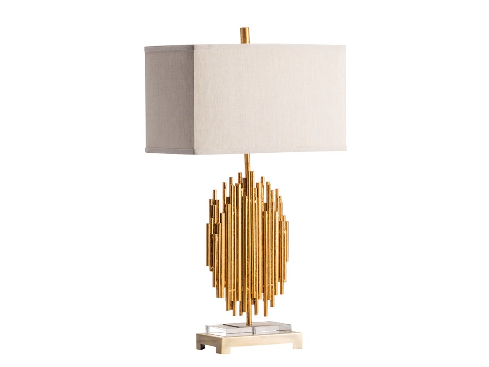 CVAER962-TABLE LAMP (30.5"H)-GOLD LEAT & CRYSTAL FINISH