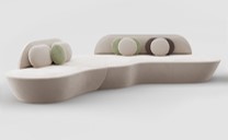 MALLORY-P-2501-LEFT CORNER SOFA (1690*1190*790)+4 SEATER(3330*1770*840)(2960*1490*700)-CREAM FROSTED FABRIC(XA-016)