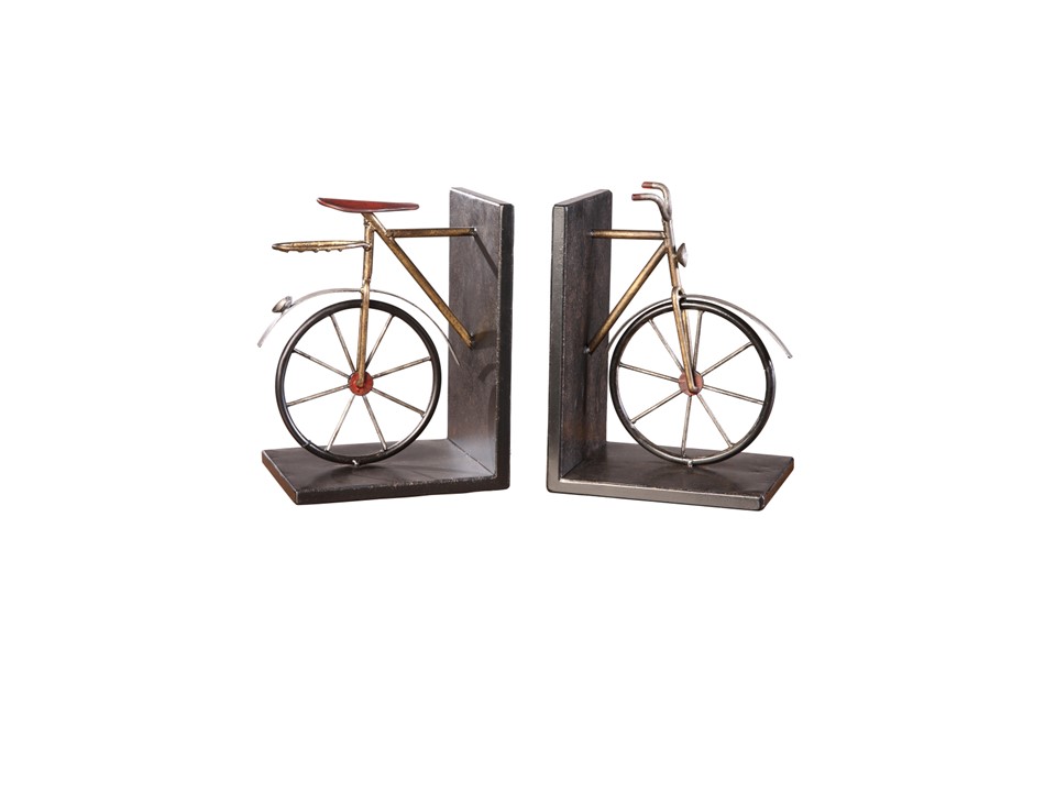 CVBB2P-152-TANDEM BOOKEND PAIR-(6 X 5 X 8HT)-METAL  ANTIQUED IRON FINISH