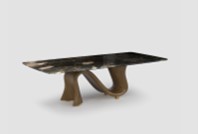 MICHELA-ROSE GOLD-DT-18017-DININGTABLE (2600*1200*750) -358-2 WALNUT+MARBLE ROSE GOLD-REV2