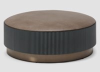 BRIZA-G9-AMBO-JT-80109-OTTOMAN (DIA 900*350)-ELEPHANT GREY (D008)+BRUSHED BRONZE GOLD-G9