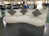 AUDREY-F-DS03-SOFA 3 SEATER-SHEEPSKIN WHITE(BODY)+SHEEPSKIN GREY(CUSHION)-G2