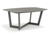 91932340-G1-CLUB ALUM DINING TABLE(200*100*74)-GLASS(SYH-01H)+ANTHRACITE-G1