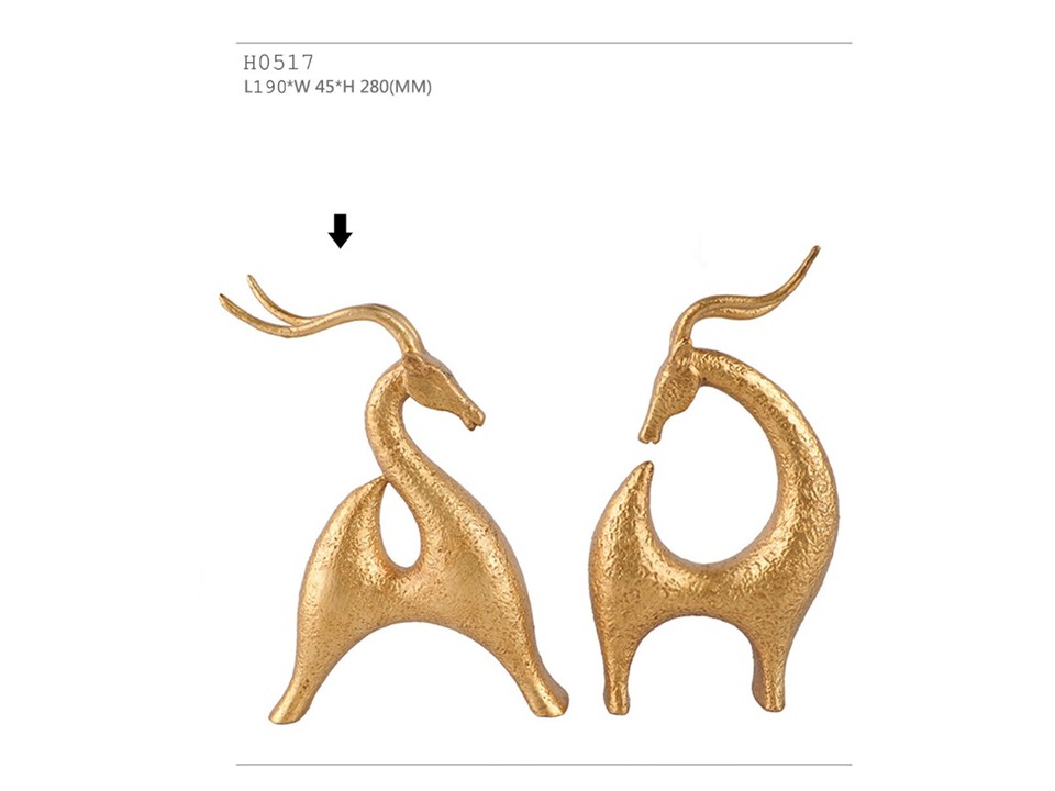 DC-0177-DEER(FACING FRONT)(H0517)-190X50X280-GOLD