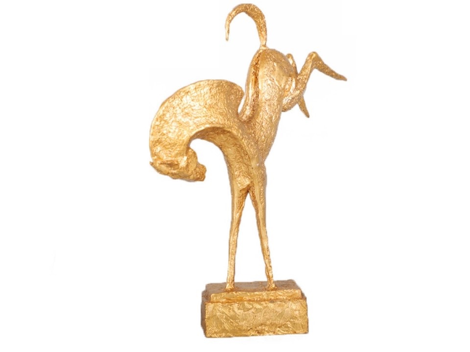 DC0224K-SURGING HORSE SCULPTURE-420X160X465-GOLD