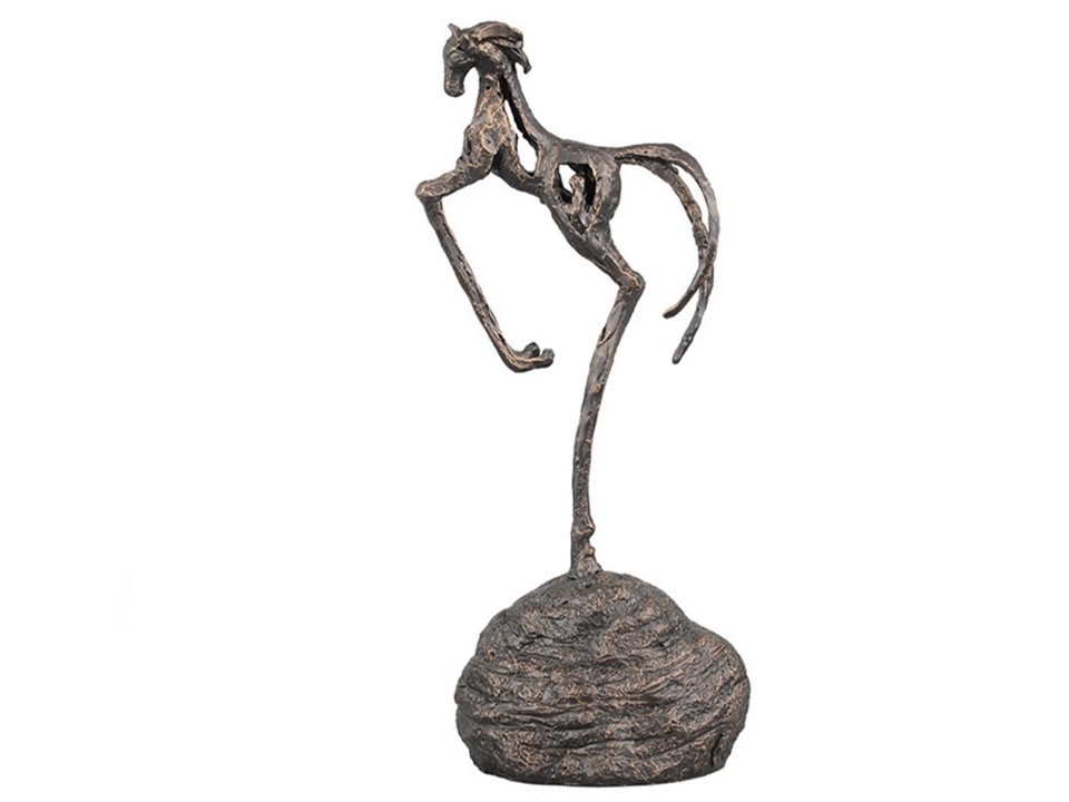 DC0225-SURGING HORSE SCULPTURE-210X115X425-DARK BRONZE