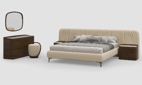 GALAXY-G3-23003-BED(180*200)+2NT+DRS+MIR+CHR-(JJB02-15/BLUE AGATE/#17169)-D.WALNUT-G3