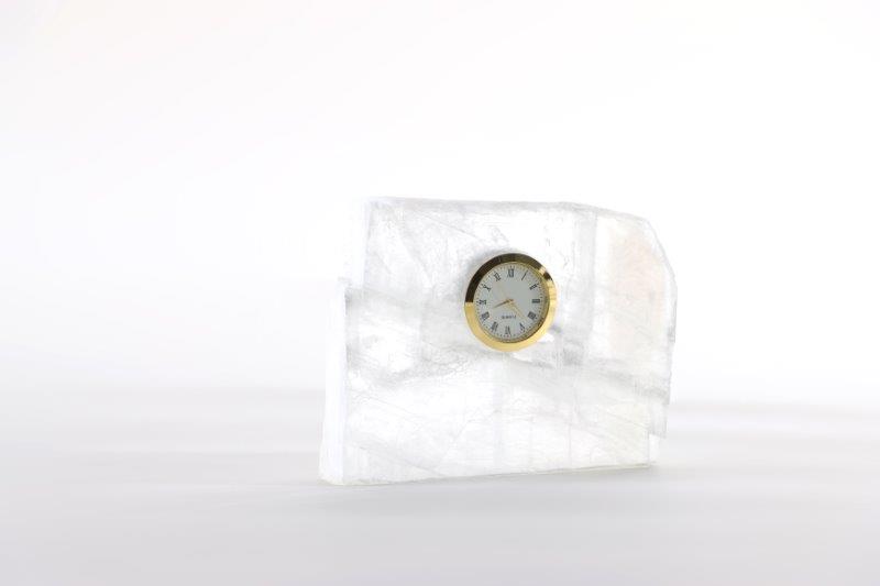 E0091A-CRYSTAL STONE-QUARTZ CLOCK-(155*35*105)-WHITE