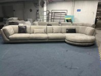 RAGAZZI-AMQ-S20235-RIGHT CORNER SOFA-GREY (G1075/H025)+BRUSHED BRONZE GOLD