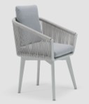 91704070-G2-DIVA ALUM ROPE DINING CHAIR(60*58*77)-(049-79002/OL-606/#4)-LIGHT GREY+LIGHT GREY-G2
