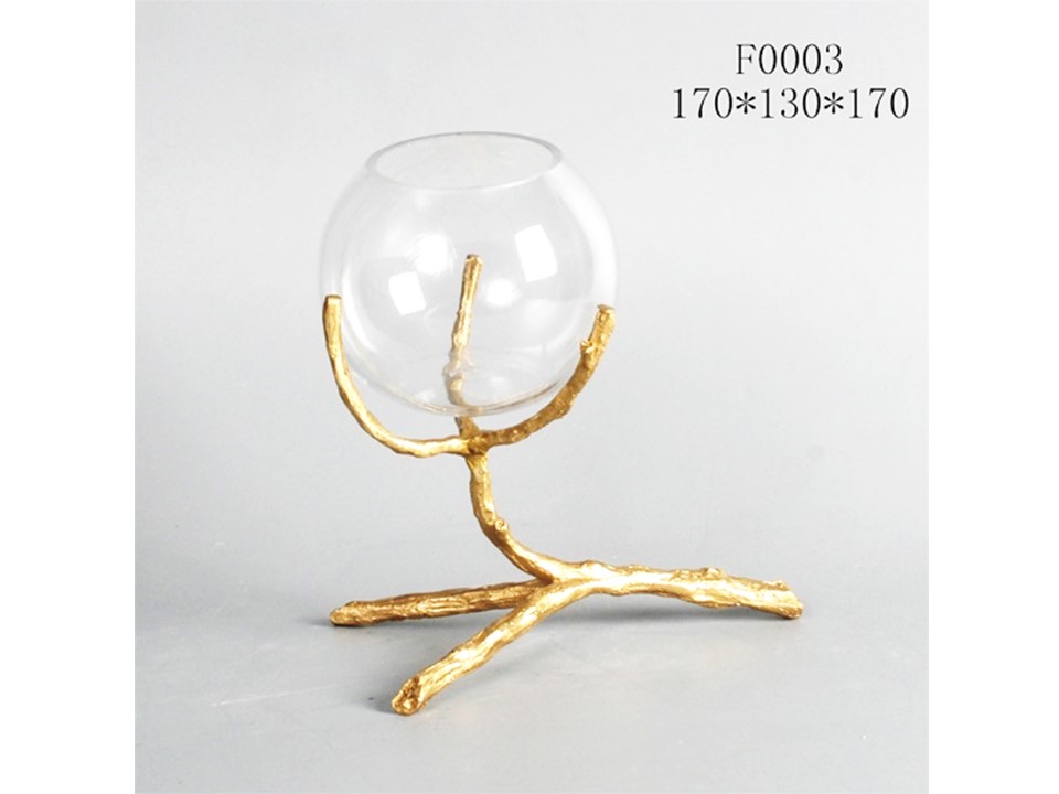 ACF0003 CANDLE HOLDER - SMALL 170 X 130 X 170 GOLD