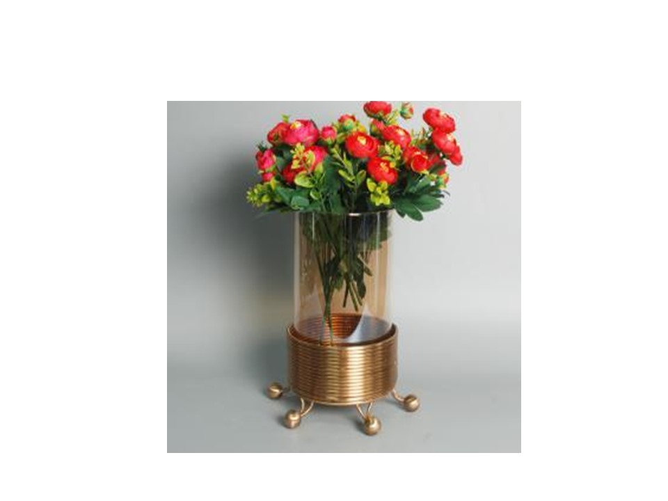 ACF0057 VASE SMALL DIA 245 X 290 ANTIQUE BRASS