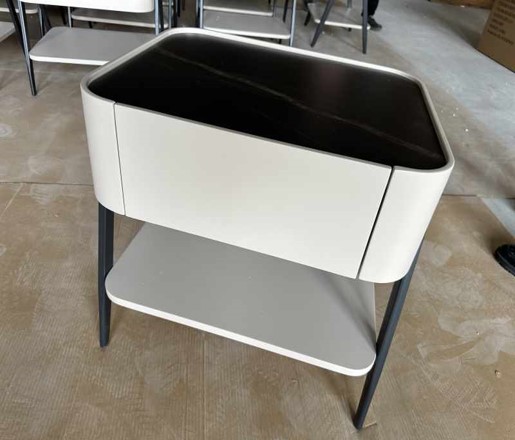 GLANCE-BRK2060-NIGHT TABLE (520*400*490)-KHAKI MATT COLOR + metal color 2326