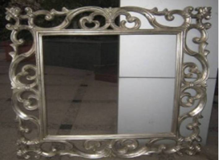 BASMA-F-1013-SS-FRAMED MIRROR -SHINY SILVER