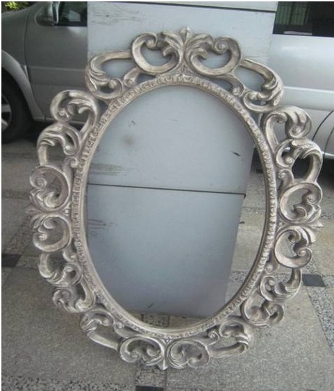 SAFA-F-1112-AS-FRAMED MIRROR -ANT.SILVER