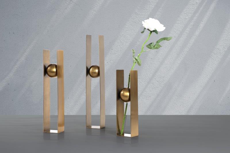 F1155L-FLOWER VASE-HOLDER-(65*60*3420)-BRUSHED GOLD-L